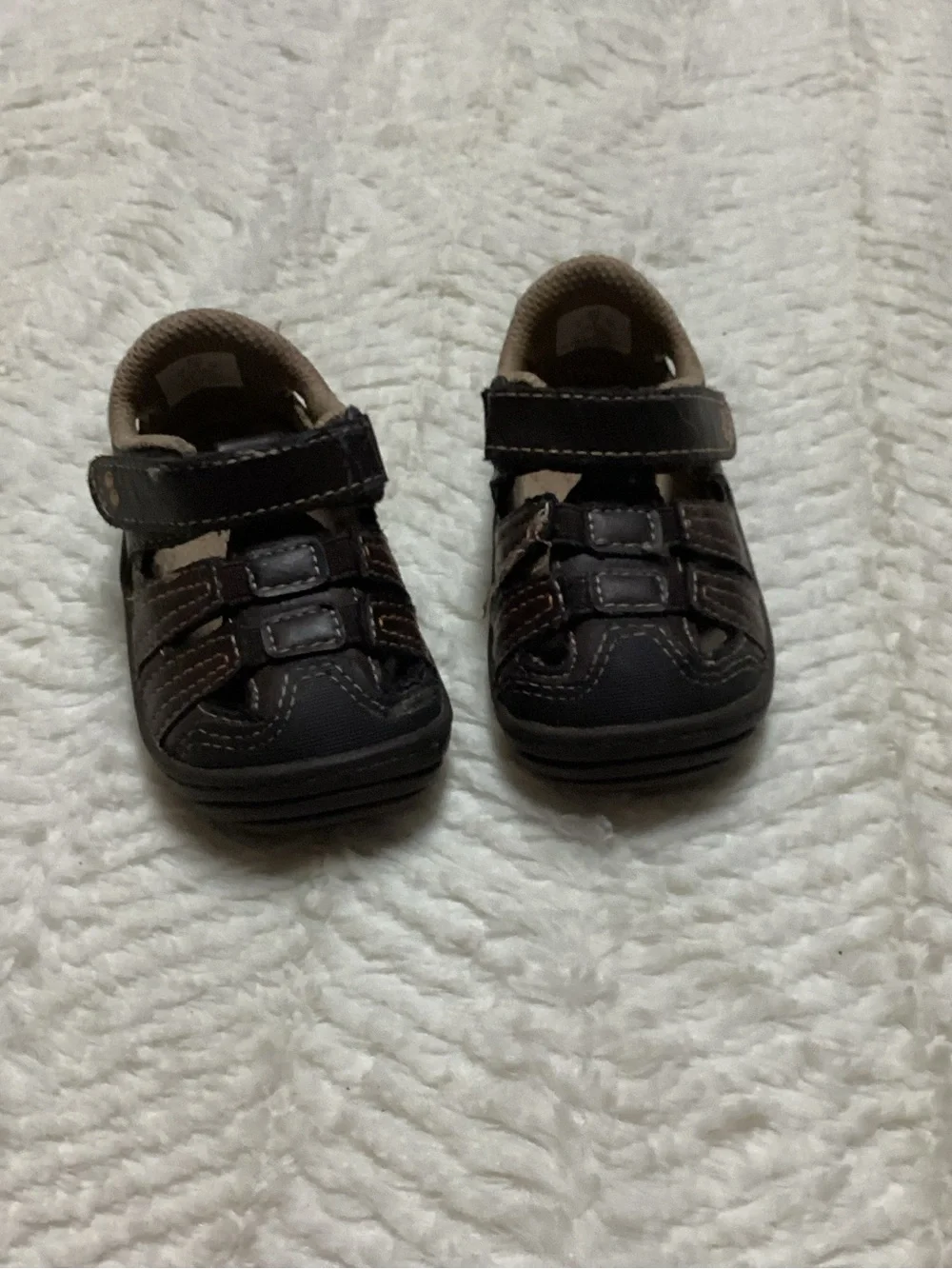 Baby Surprize Stride Rite Shoes Sandals Sz 4 Infant Toddler ACE Brown Fisherman